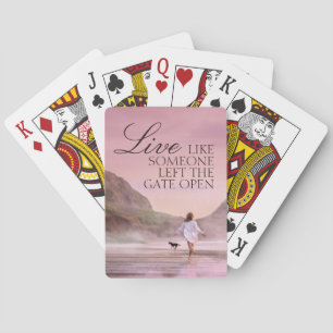 Jeu De Cartes Citation Motivationnelle Plage Photographie