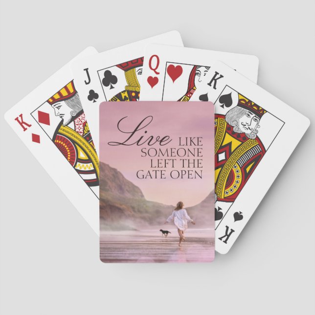 Jeu De Cartes Citation Motivationnelle Plage Photographie (dos)