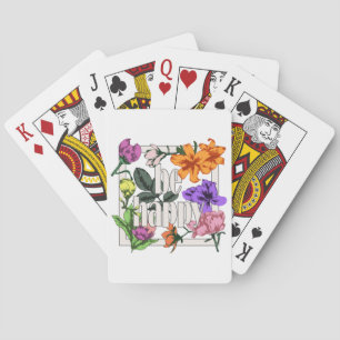 Jeu De Cartes Citation positive Be Happy and garden flowers
