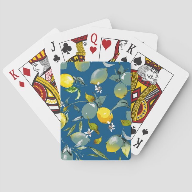 Jeu De Cartes citrons aquarelle 28 (dos)