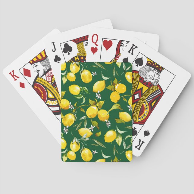 Jeu De Cartes citrons d'aquarelle 9 (dos)
