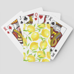 Jeu De Cartes Citrons et motif feuille