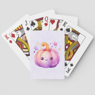 Jeu De Cartes Citrouille Pastel avec Étoiles Ambiance Mignonne e