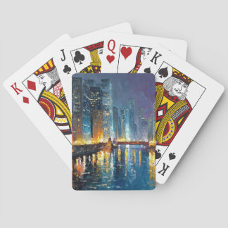 Jeu De Cartes City Lights Waterfront Skyline Playing Cards