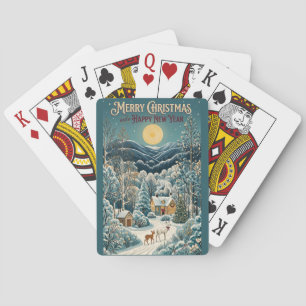 Jeu De Cartes Clair de lune sur la vallée hivernale