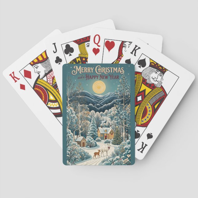 Jeu De Cartes Clair de lune sur la vallée hivernale (dos)