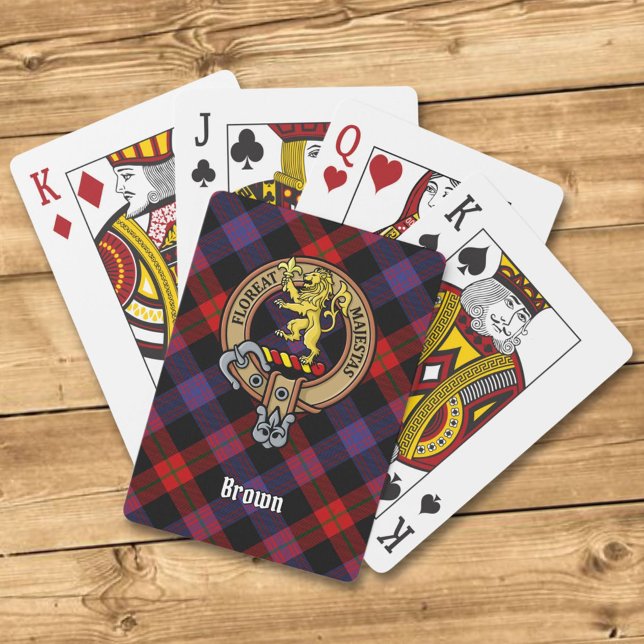 Jeu De Cartes Clan Brown Crest sur Tartan (Créateur téléchargé)