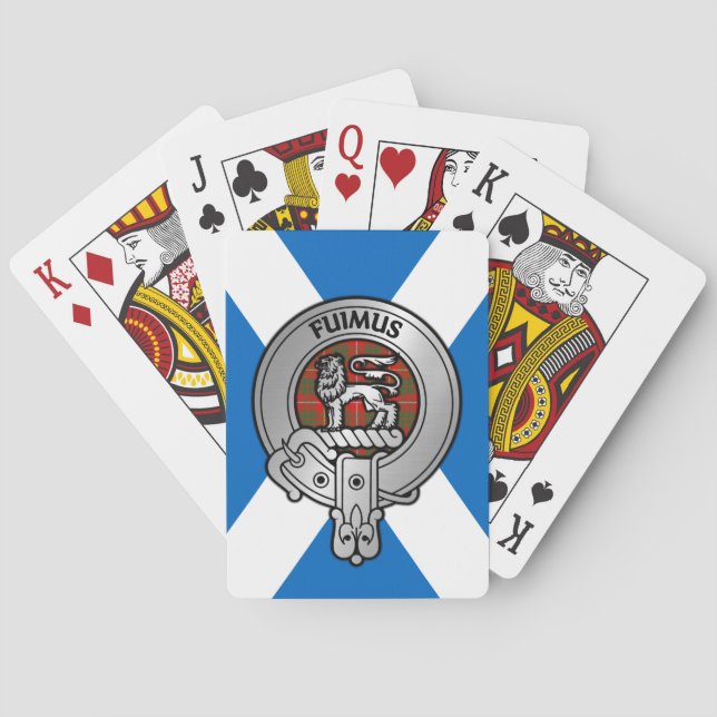 Jeu De Cartes Clan Bruce Crest & Tartan sur Saltire (dos)