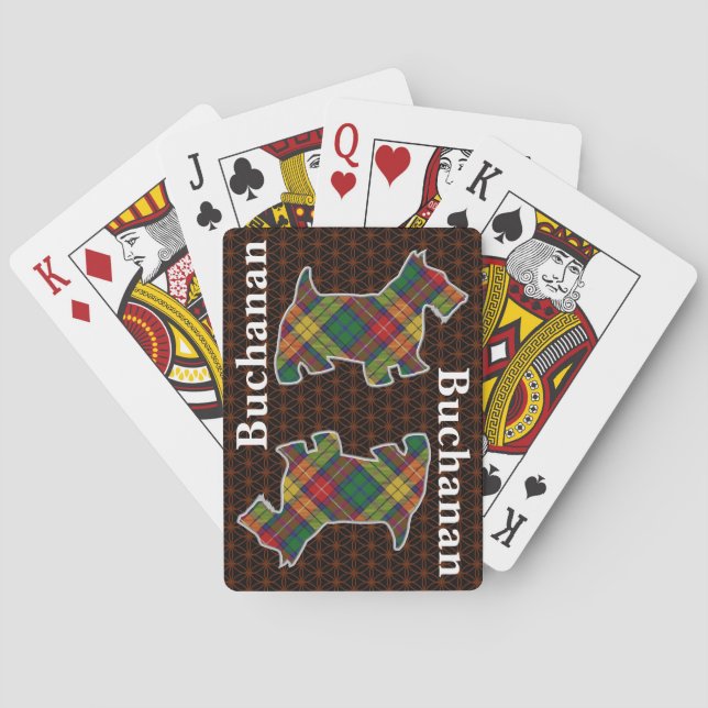 Jeu De Cartes Clan Buchanan Tartan Scottish Terrier Edition (dos)