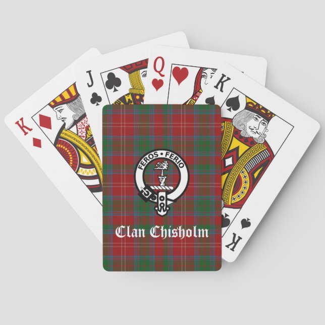 Jeu De Cartes Clan Chisholm Crest Badge & Tartan (dos)