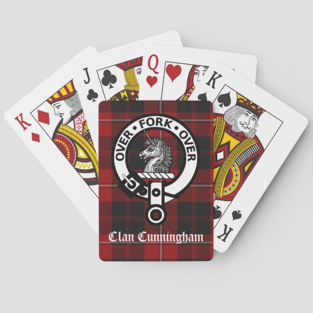 Jeu De Cartes Clan Cunningham Crest Badge et Tartan (dos)