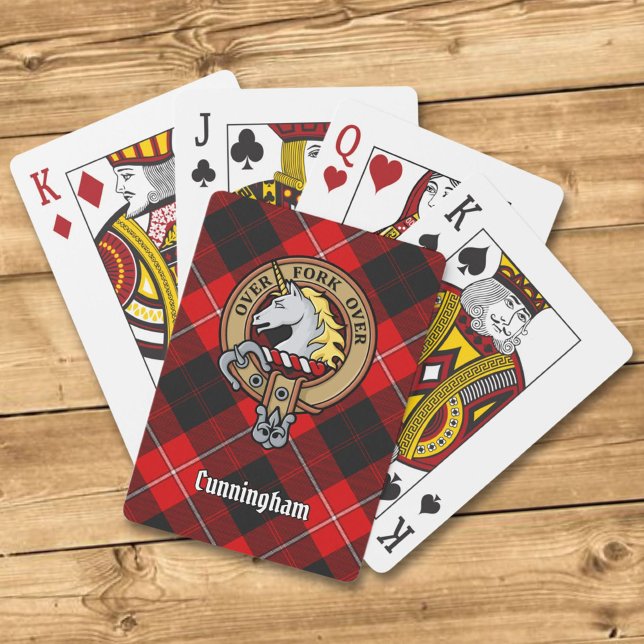 Jeu De Cartes Clan Cunningham Crest sur Tartan (Créateur téléchargé)