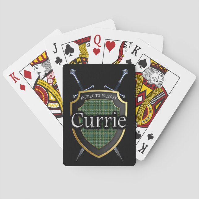 Jeu De Cartes Clan Currie Tartan Shield & Swords (dos)
