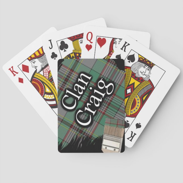 Jeu De Cartes Clan écossais Craig Tartan Paint Brush (dos)
