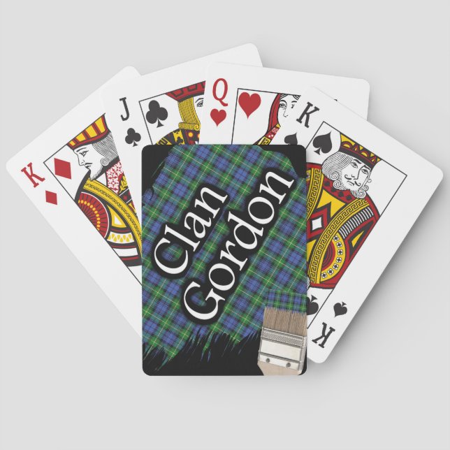 Jeu De Cartes Clan écossais Gordon Tartan Peinture (dos)