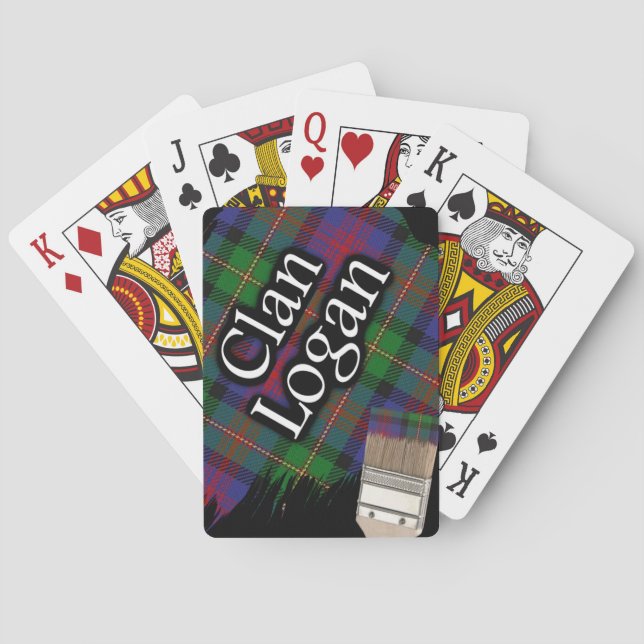 Jeu De Cartes Clan écossais Logan Tartan pinceau (dos)