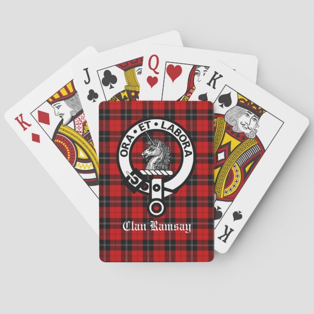 Jeu De Cartes Clan écossais Ramsay Crest Badge & Tartan Customiz (dos)