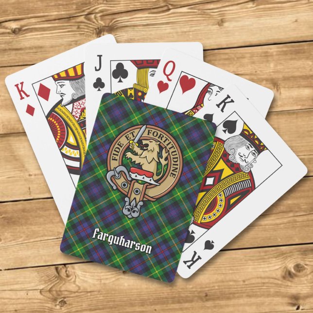 Jeu De Cartes Clan Farquharson Crest sur Tartan Jouer des cartes (Créateur téléchargé)