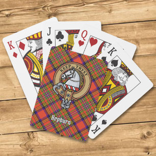 Jeu De Cartes Clan Hepburn Crest sur Tartan