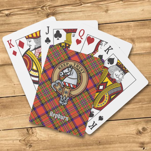 Jeu De Cartes Clan Hepburn Crest sur Tartan (Créateur téléchargé)