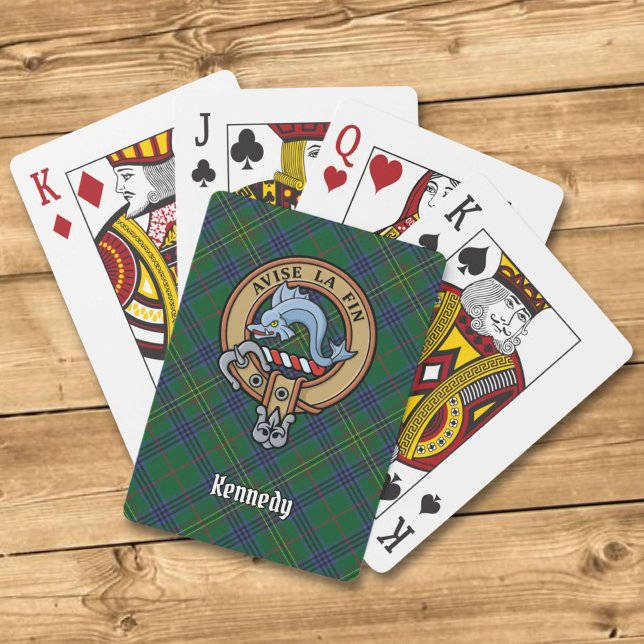 Jeu De Cartes Clan Kennedy Crest sur Tartan (Créateur téléchargé)