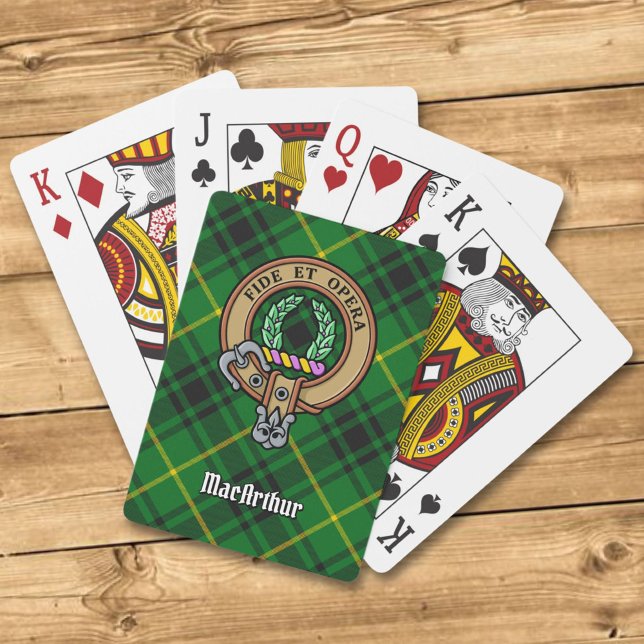 Jeu De Cartes Clan MacArthur Crest sur Tartan (Créateur téléchargé)