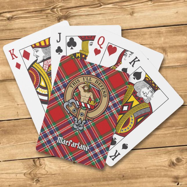 Jeu De Cartes Clan MacFarlane Crest sur Red Tartan (Créateur téléchargé)