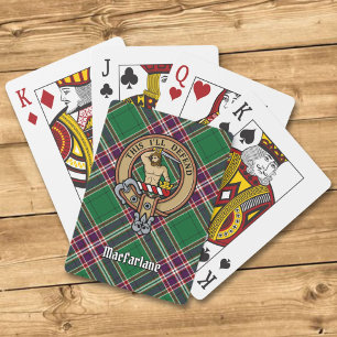 Jeu De Cartes Clan MacFarlane Crest sur Tartan de chasse moderne