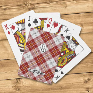 Jeu De Cartes Clan MacPherson Robe Rouge Tartan Jouer des cartes