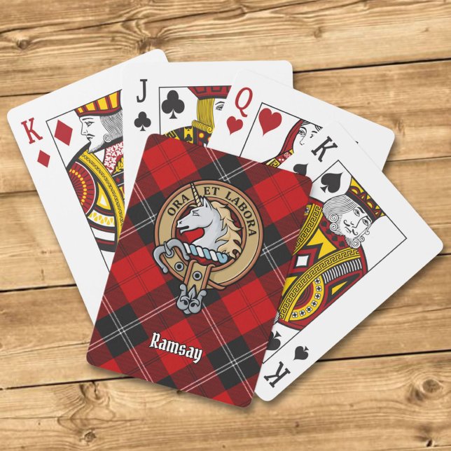 Jeu De Cartes Clan Ramsay Crest sur Red Tartan (Créateur téléchargé)