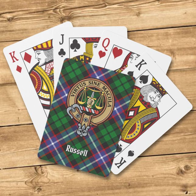 Jeu De Cartes Clan Russell Crête sur Tartan (Créateur téléchargé)