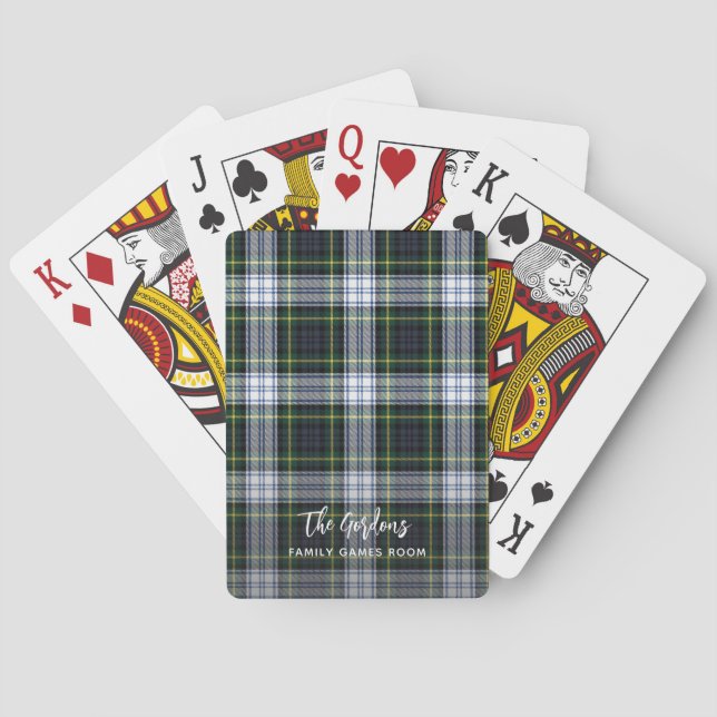 Jeu De Cartes Clan Rustique Plaid Gordon Script Famille Tartan (dos)