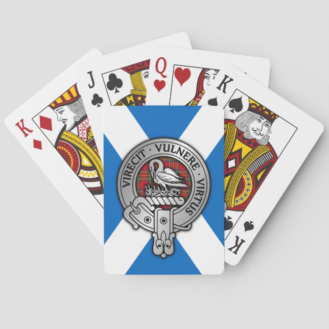 Jeu De Cartes Clan Stewart | Stuart Crest & Tartan sur Saltire (dos)