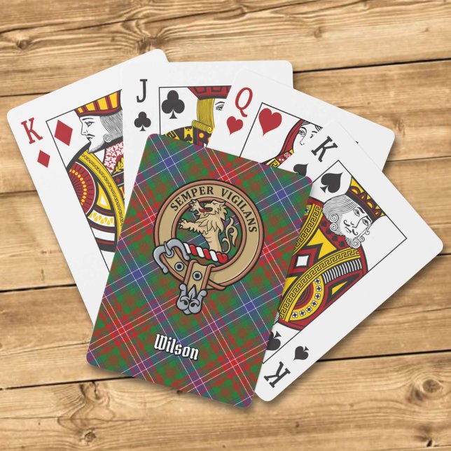 Jeu De Cartes Clan Wilson Crest sur Tartan moderne (Créateur téléchargé)