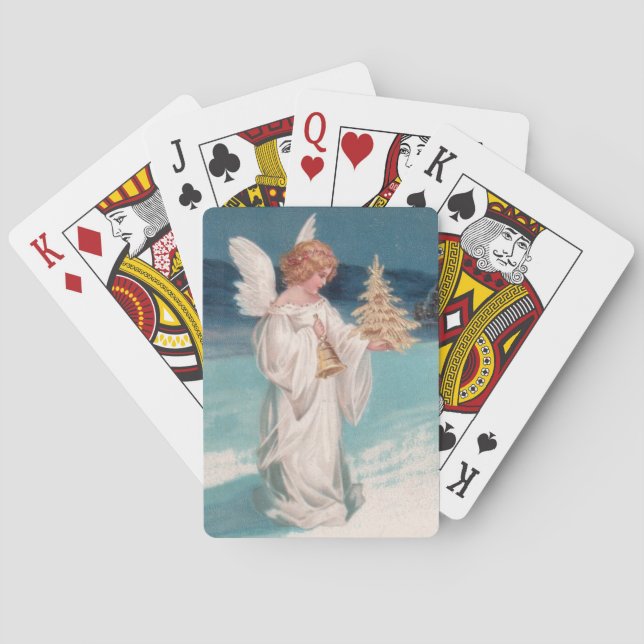 Jeu De Cartes Clapsaddle : Ange de Noël avec cloche (dos)