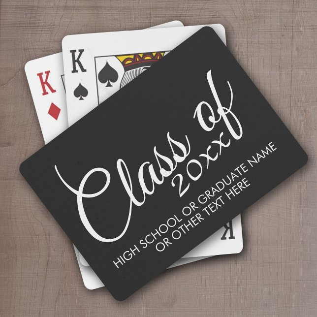 Jeu De Cartes Classe avec année personnalisée et lycée (Graduation Playing Cards - Favors for a grad party or a fun class gift)