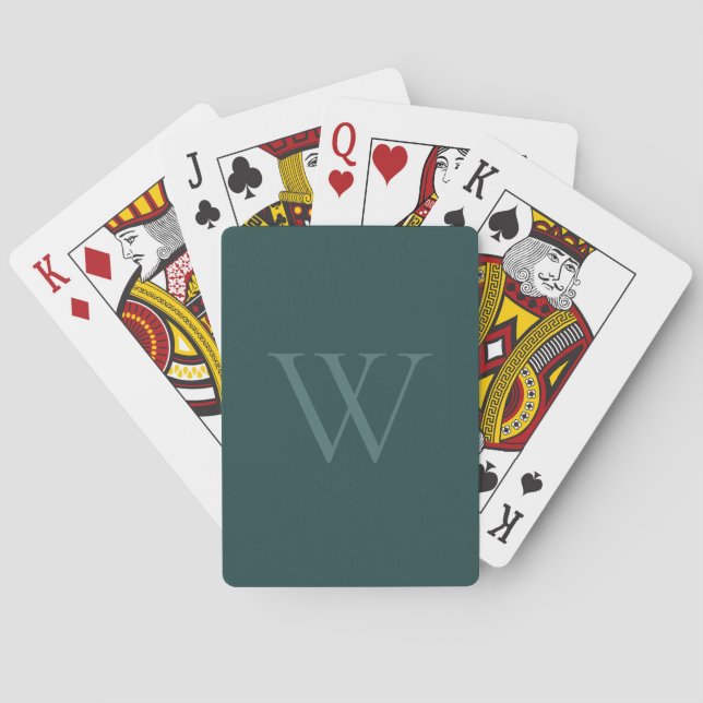 Jeu De Cartes Classic Monogramme forestier personnalisé (dos)