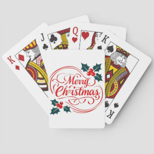 Jeu De Cartes Classique Joyeux Noël Holly Berry Holiday Art