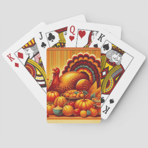 Jeu De Cartes classique/vintage Thanksgiving Turquie