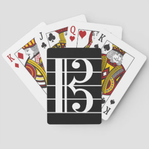 Jeu De Cartes Clé Alto blanc-sur-noir