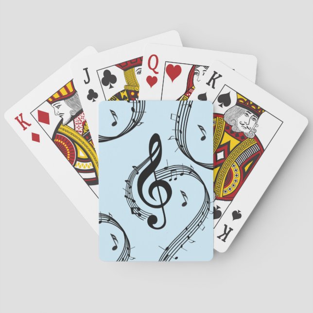 Jeu De Cartes Clé de sol climaxique musique bleue (dos)
