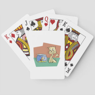 Jeu De Cartes Clipart de chat et de poisson