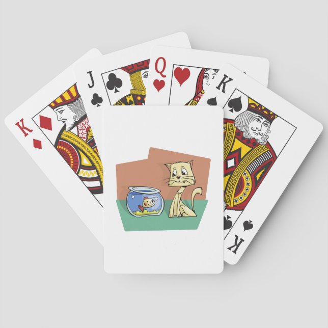 Jeu De Cartes Clipart de chat et de poisson (dos)