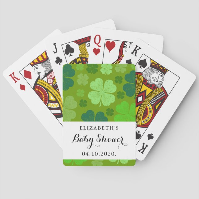 Jeu De Cartes Cloches vertes, Cloches chanceuses, Baby shower (dos)