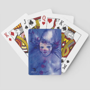 JEU DE CARTES CLOWN DANS LES VISAGES DE CARNAVAL PURPLE