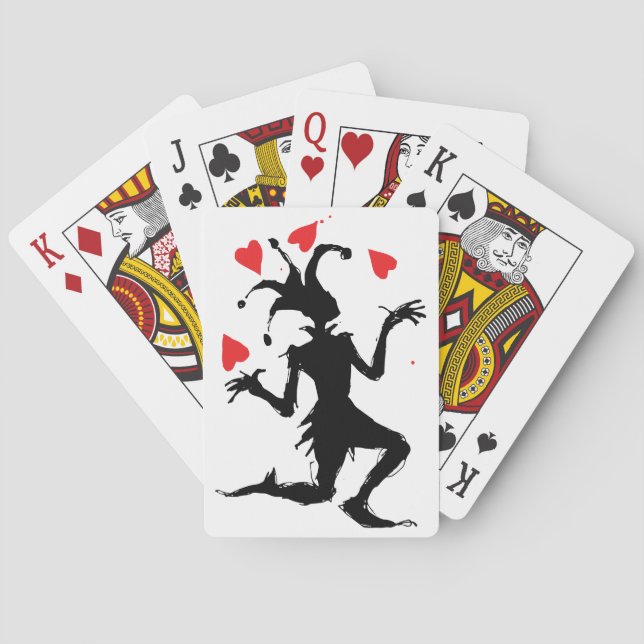 Jeu De Cartes Clown Effrayant Jouant avec des Cœurs (dos)