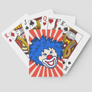 Jeu De Cartes Clown rouge bleu fun fête jouant aux cartes