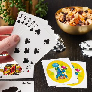 Jeu De Cartes Clown Sur Sa Tête Jouer Des Cartes