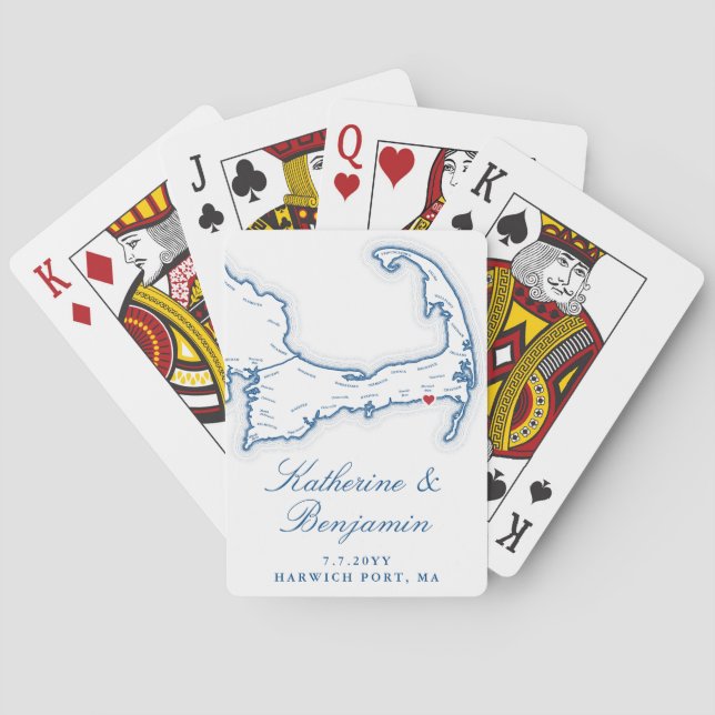 Jeu De Cartes Club de plage Wychmere Cape Cod Cadeau de mariage  (dos)