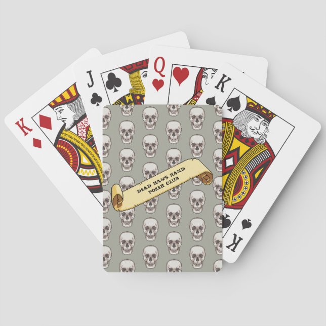 Jeu De Cartes Club de poker à main pour Motif de crâne éffrayant (dos)